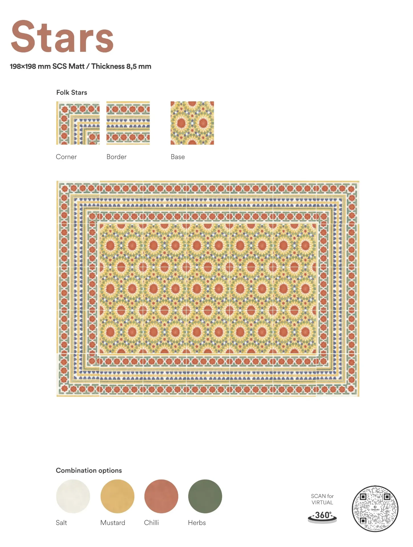 Spectra Folk - Stars (Folk Star Corner 198x198 8PC)